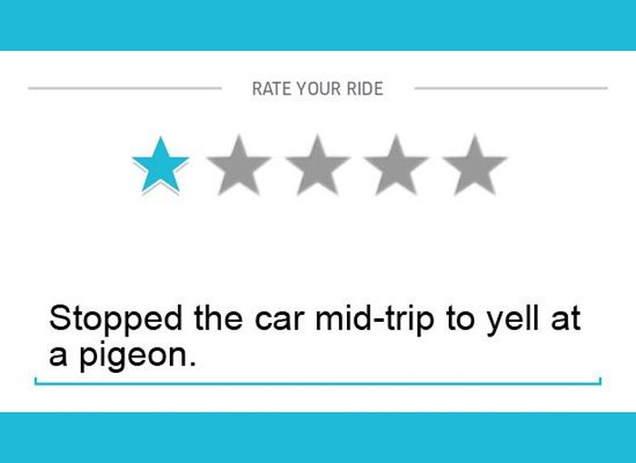One Star Uber Reviews That Are Absolutely Hilarious (12 pics)