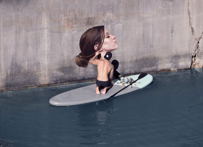 Hawaiian Artist Paints Incredible Seaside Murals While On A Surfboard (10 pics)