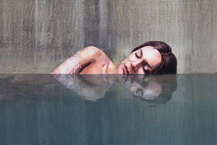 Hawaiian Artist Paints Incredible Seaside Murals While On A Surfboard (10 pics)