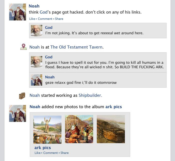 If Noah’s Ark Happened On The Facebook Newsfeed (5 pics)