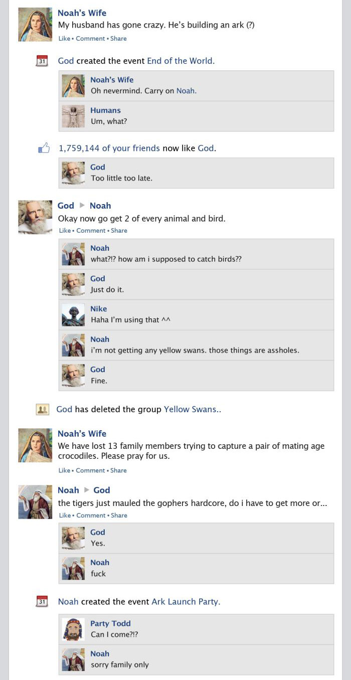 If Noah’s Ark Happened On The Facebook Newsfeed (5 pics)