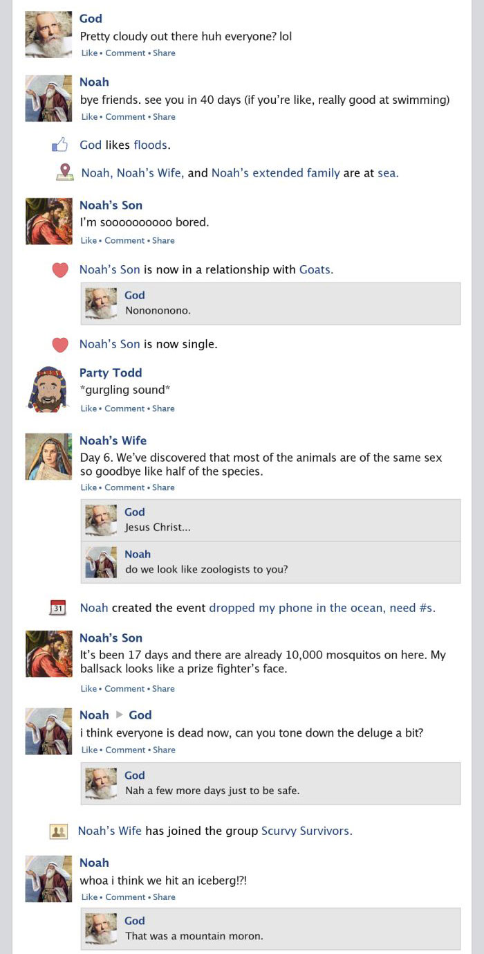 If Noah’s Ark Happened On The Facebook Newsfeed (5 pics)