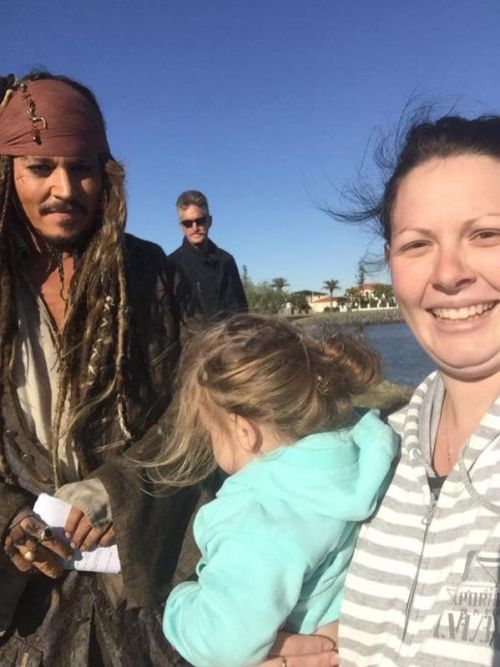 Johnny Depp Takes Time To Meet Fans While Dressed As Jack Sparrow  (8 pics)