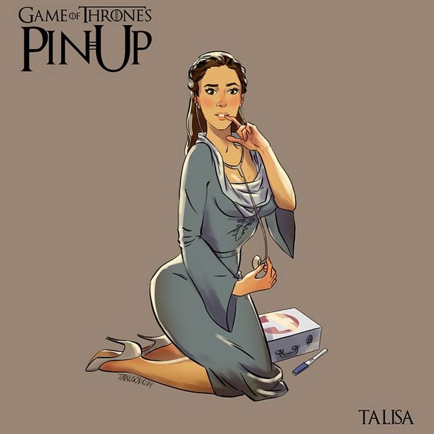 Artist Paints The Women From Game Of Thrones As Pin Up Girls (15 pics)