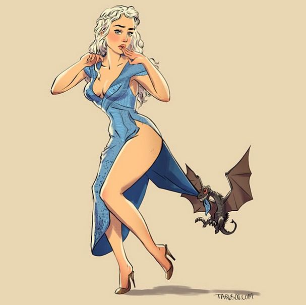 Artist Paints The Women From Game Of Thrones As Pin Up Girls (15 pics)