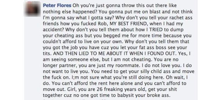 Girl Tries To Call Out Cheating Boyfriend On Facebook Then He Drops A Bomb (5 pics)