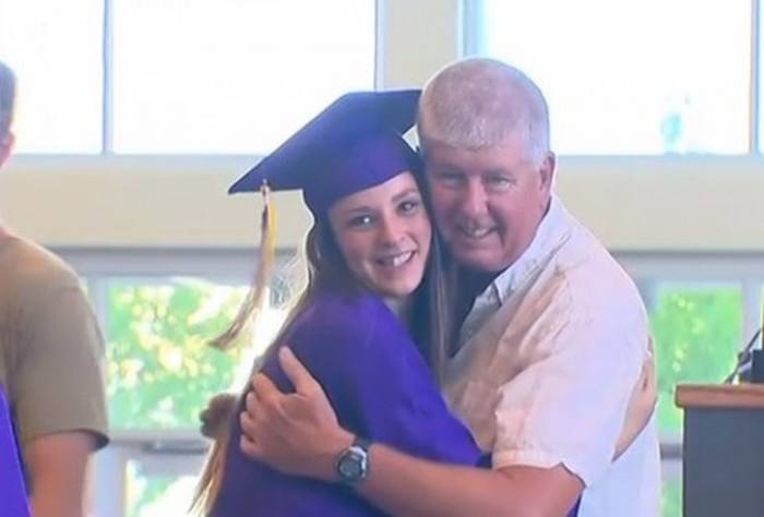 Fireman Who Saved A Little Girl's Life Attends Her High School Graduation (3 pics)