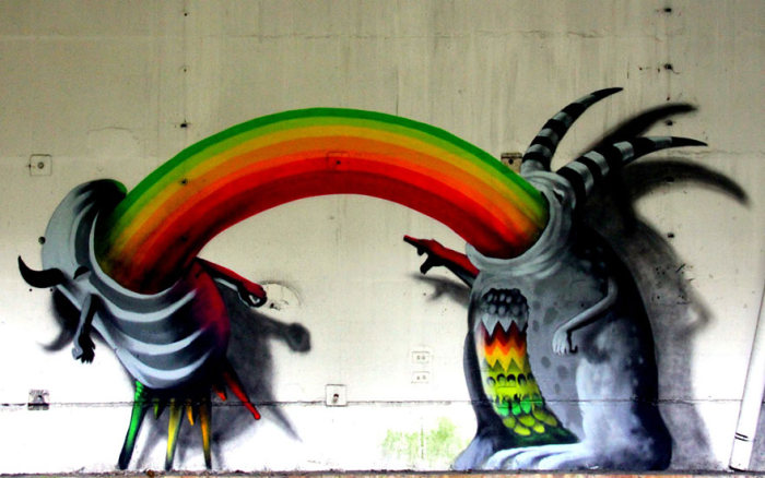 An Artist In Berlin Is Painting Monster Murals Inside Abandoned Buildings (19 pics)