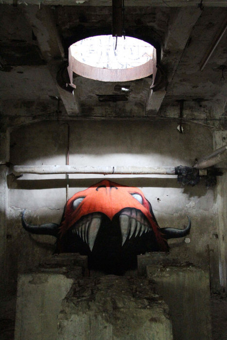 An Artist In Berlin Is Painting Monster Murals Inside Abandoned Buildings (19 pics)