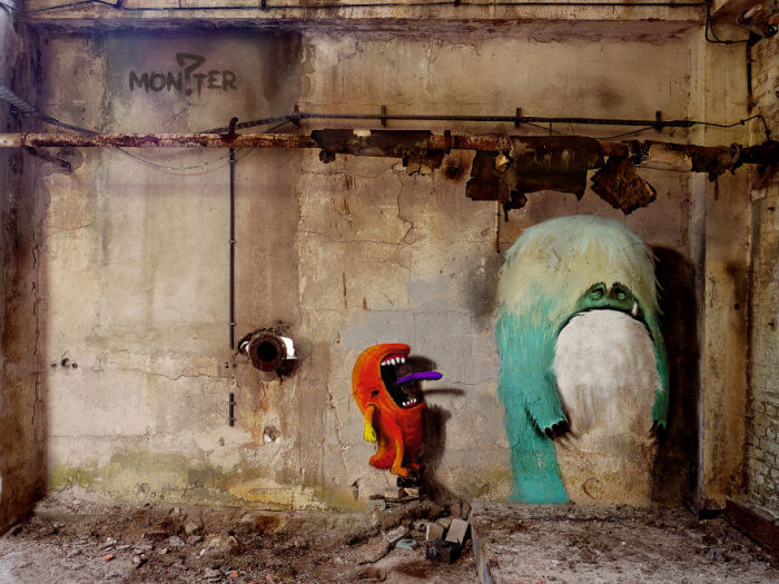 An Artist In Berlin Is Painting Monster Murals Inside Abandoned Buildings (19 pics)