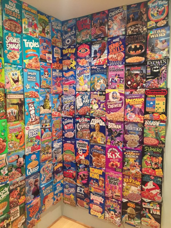 These People Used Cereal Boxes To Make The Coolest Wall Ever (15 pics)