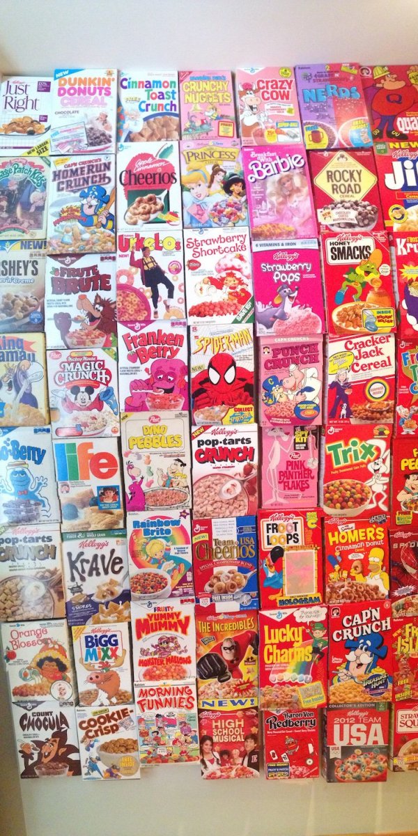These People Used Cereal Boxes To Make The Coolest Wall Ever (15 pics)