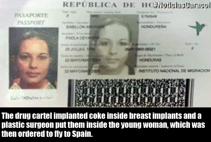 Woman Uses Her Breast Implants To Try And Smuggle Cocaine (5 pics)