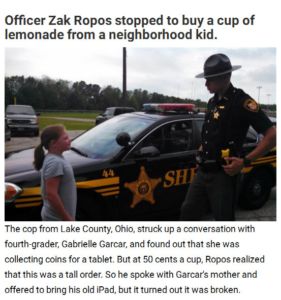 Ohio Police Officer Pays It Forward And Helps Little Girl Achieve Her Goal (3 pics)