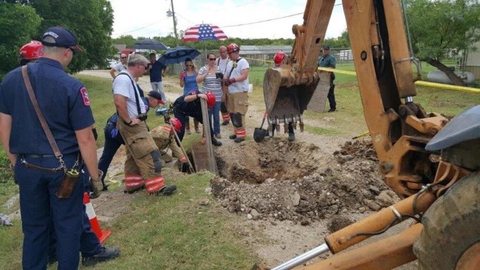Firefighters Rescue Full Grown Horse From A Sinkhole (10 pics)