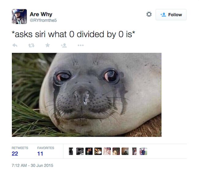The Internet Reacts After Asking Siri To Divide 0 By 0 (10 pics)
