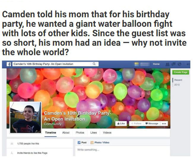 Mom Invites The Whole World To Her Son's Birthday Party (4 pics)