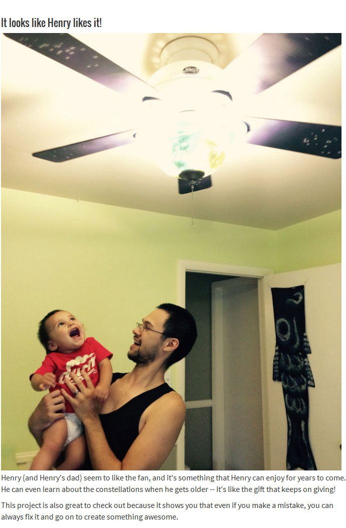 Boring Old Ceiling Fan Gets An Out Of This World Makeover (15 pics)