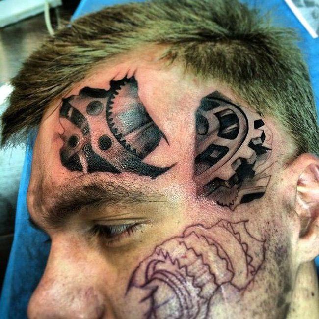 This Guy Got A Crazy Looking Tattoo On His Face (4 pics)