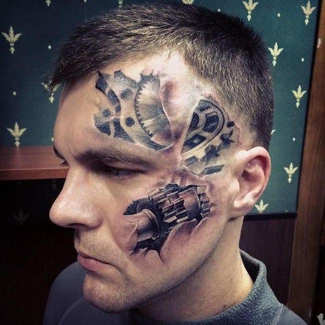 This Guy Got A Crazy Looking Tattoo On His Face (4 pics)