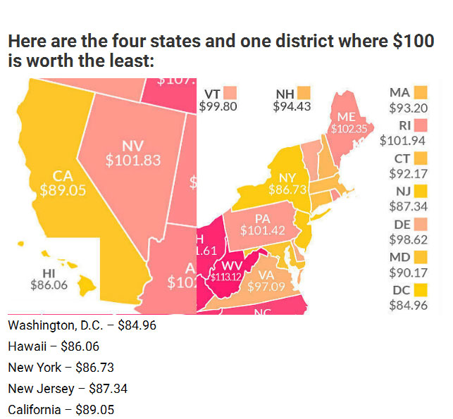 Find Out How Much $100 Is Really Worth In Your State (4 pics)