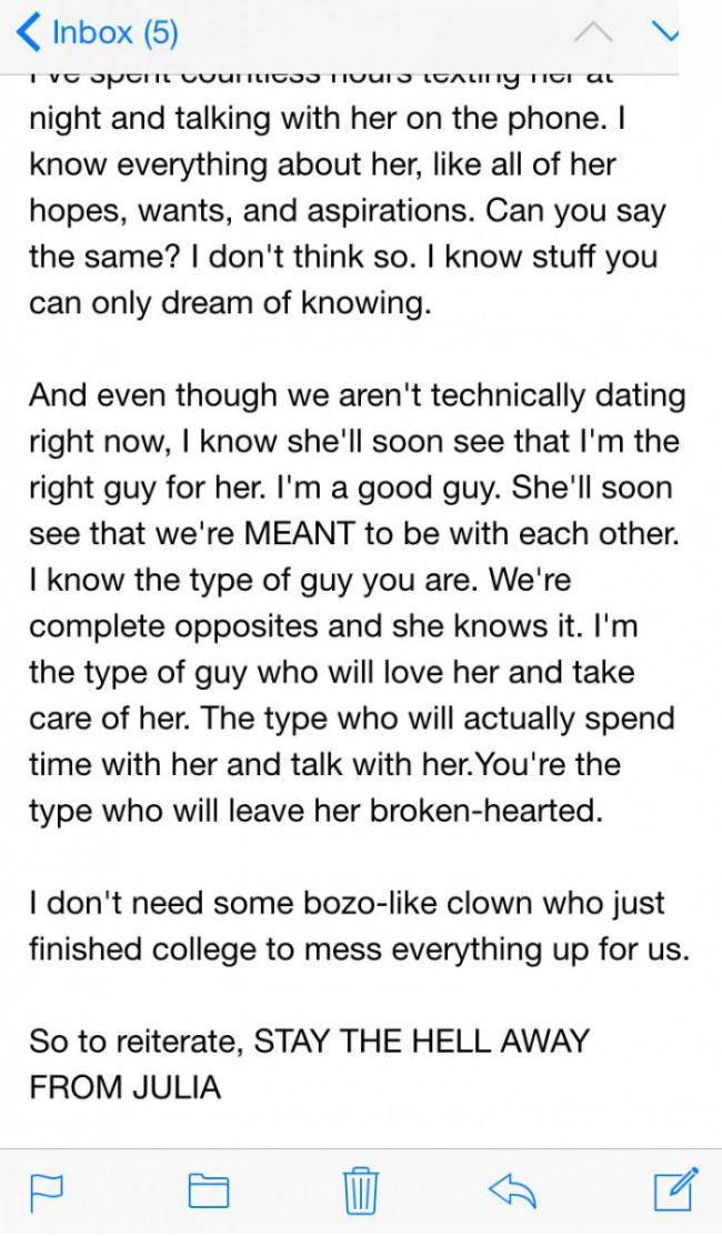 This Guy Got The Creepiest E-Mail Ever From His Co-Worker (2 pics)