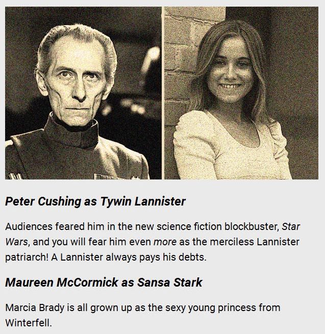 What Game Of Thrones Would Look Like If It Was A 1977 TV Movie (9 pics)