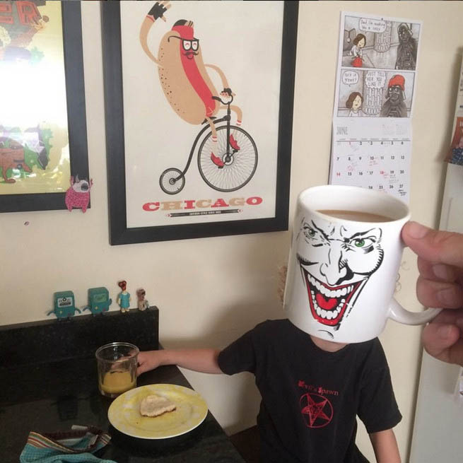 Funny Dad Turns His Family Into Superheroes With #BreakfastMugShots (23 pics)