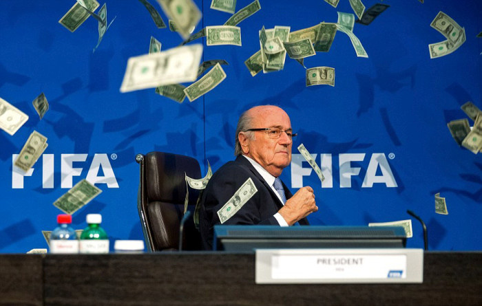 Discgraced FIFA President Sepp Blatter Gets Bribed By A Comedian (8 pics)