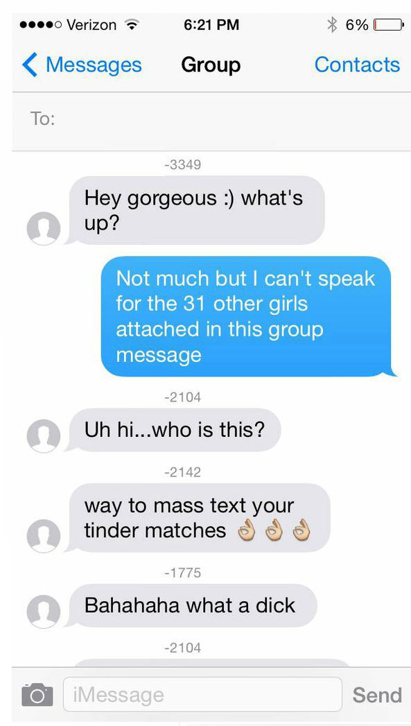 Guy Sends Group Message To 32 Tinder Girls And It Goes Horribly Wrong (17 pics)