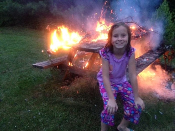 Happy Pictures That Were Taken As The Background Burned To The Ground (20 pics)