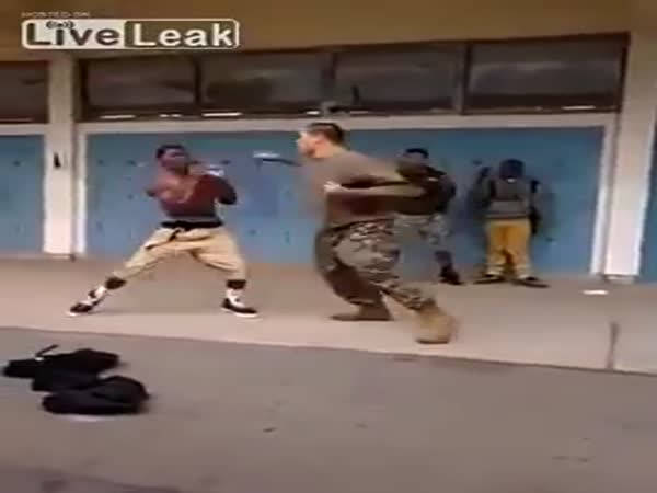 Marine Beats Thug