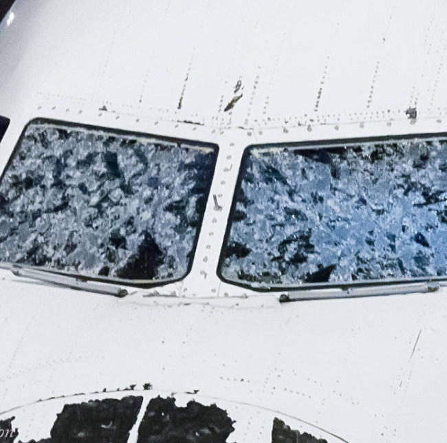 Delta Pilot Makes Emergency Landing After Plane Is Damaged By Hail (4 pics)