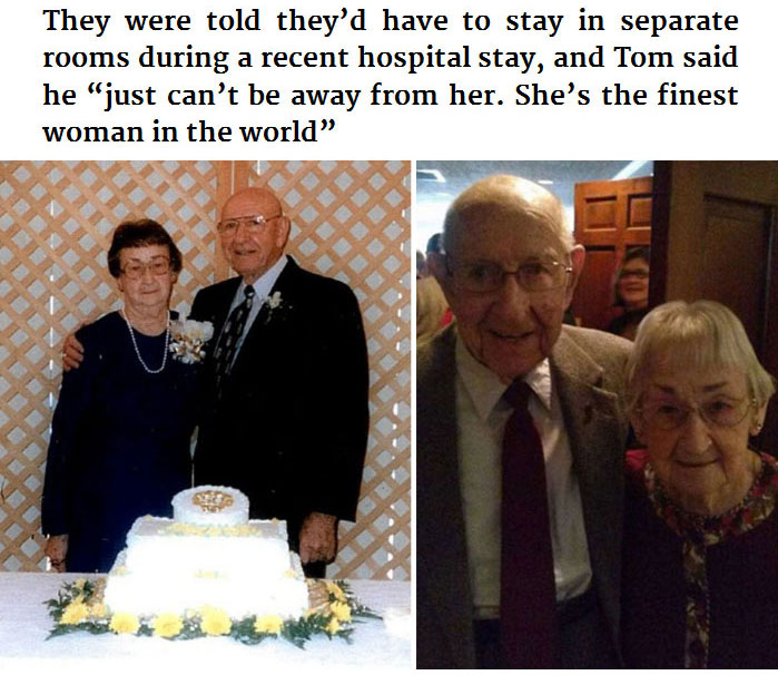 Hospital Allows Couple That's Been Married 68 Years To Stay In The Same Room (3 pics)