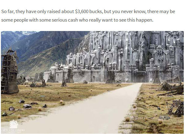 Architects In Britain Are Trying To Build A Full Scale Minas Tirith From Lord Of The Rings (5 pics)