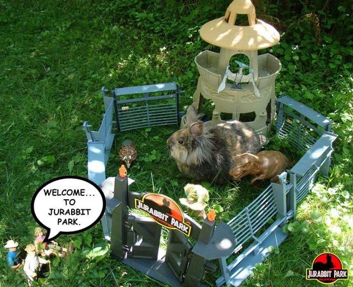 Jurabbit Park Recreates Famous Scenes From Jurassic Park Using A Rabbit (9 pics)