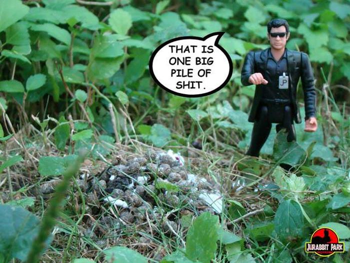 Jurabbit Park Recreates Famous Scenes From Jurassic Park Using A Rabbit (9 pics)