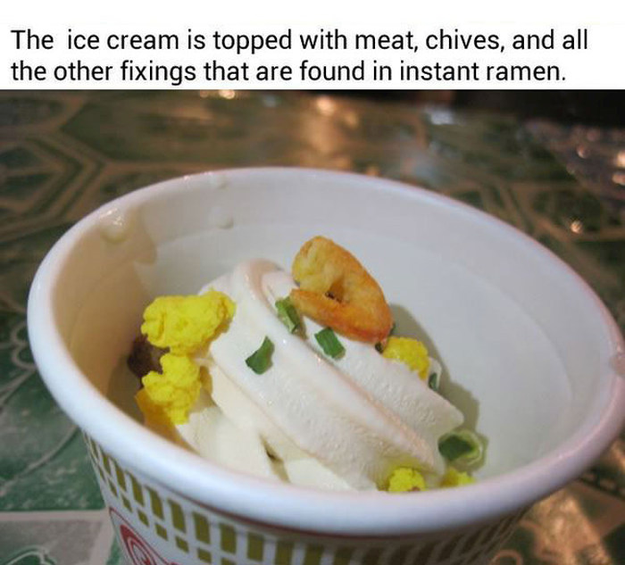 Cup Noodle Ice Cream With Shrimp And Egg Is Now Being Served In Japan (4 pics)