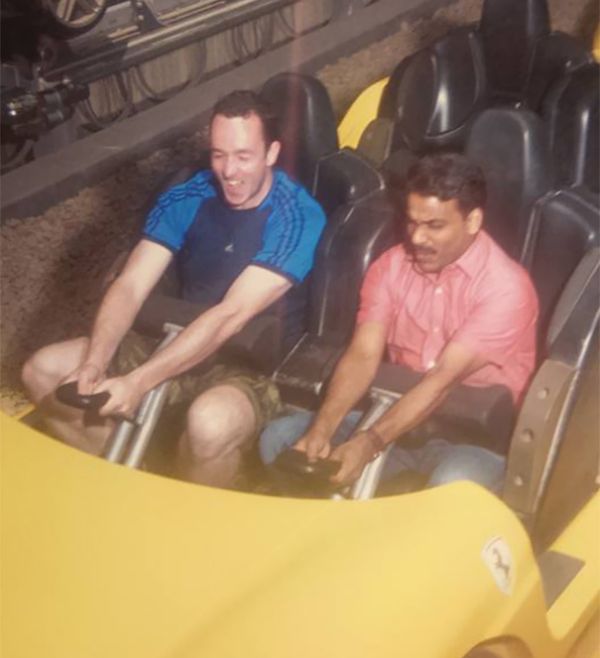 Friendly Passenger Takes His Cab Driver To Theme Park For The First Time (5 pics)