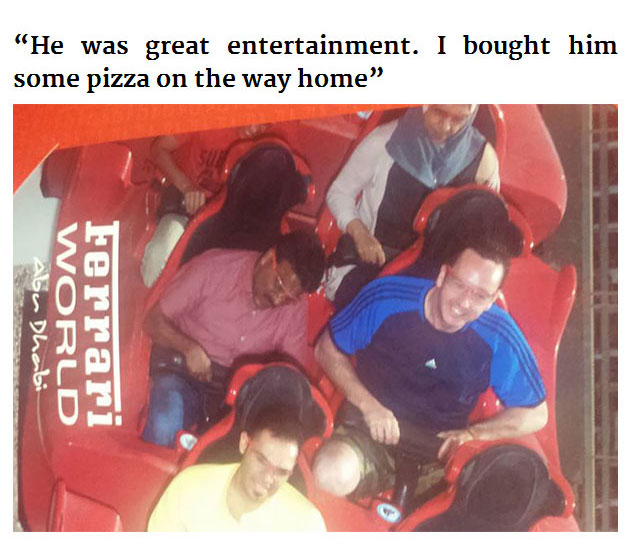 Friendly Passenger Takes His Cab Driver To Theme Park For The First Time (5 pics)