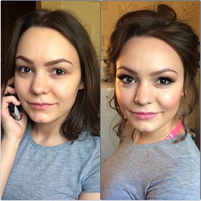 Girls With And Without Makeup (24 pics)