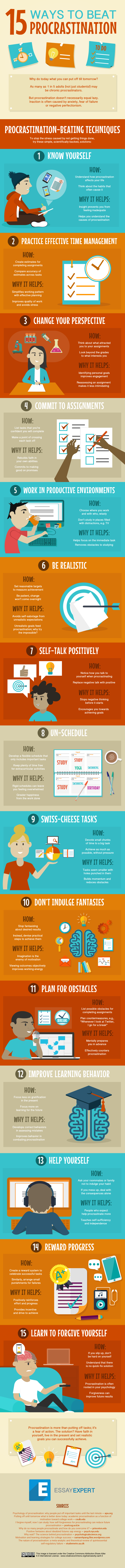 15 Tips You Can Use To Beat Procrastination (infographic)