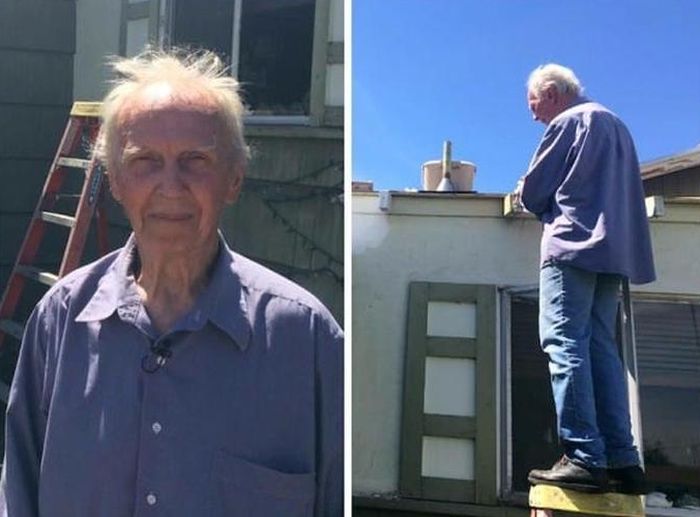 Touching Moment Dozens Of Strangers Came Together To Fix 75-Year-Old Man's Rooftop (10 pics)