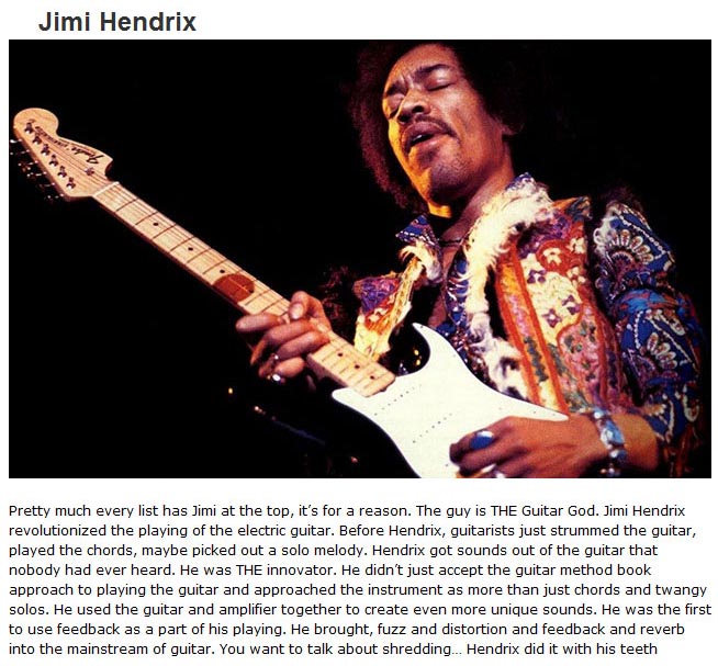 The 10 Greatest Guitarist Of All Time (10 pics + 10 video)