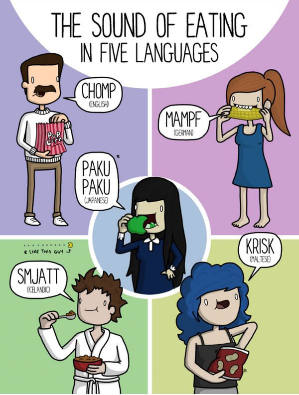 Everyday Sounds In 5 Different Languages (8 pics)