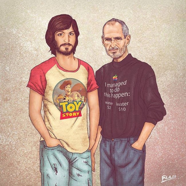 Old Celebrities Stand Side By Side With Their Younger Selves (7 pics)