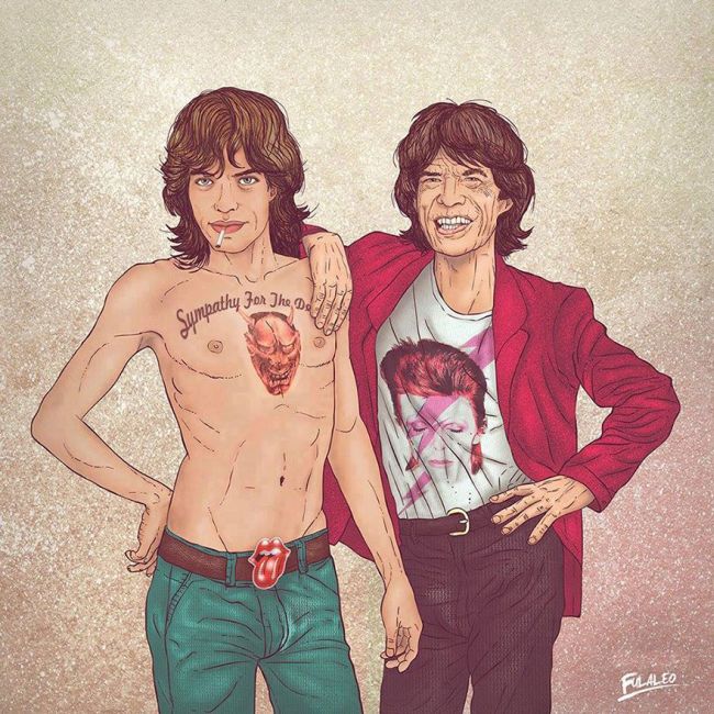 Old Celebrities Stand Side By Side With Their Younger Selves (7 pics)