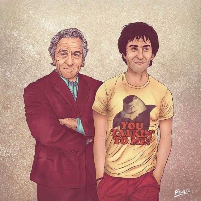 Old Celebrities Stand Side By Side With Their Younger Selves (7 pics)