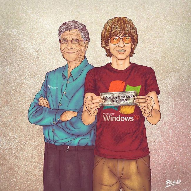 Old Celebrities Stand Side By Side With Their Younger Selves (7 pics)
