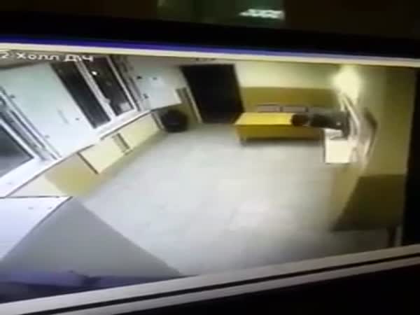 Man Runs Away From A Police Station In Russia